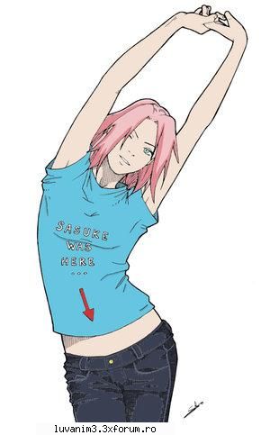Sakura - haha...cititi ce scr pe tricou - ~Naruto Shippuden~